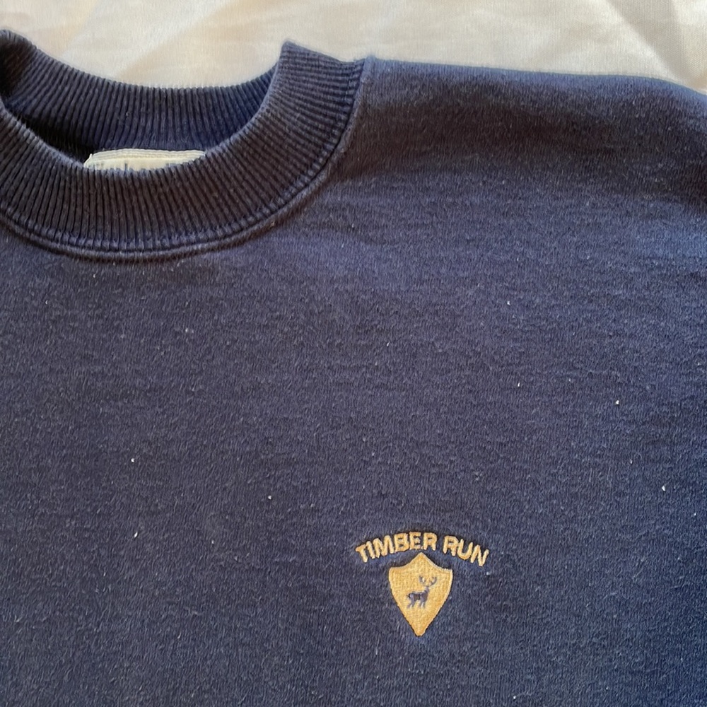 Retro Timber Run Outdoor Gear Navy Blue Y2K Crewneck Sweatshirt - Picture 4 of 8